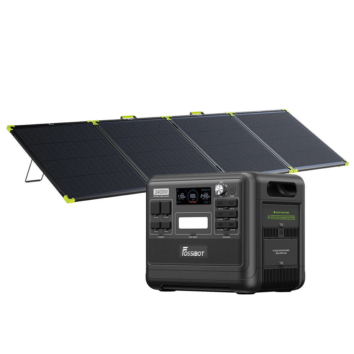 FOSSiBOT F2400+1×SP400 Pro Bifaziales tragbares Solarpanel (400W)