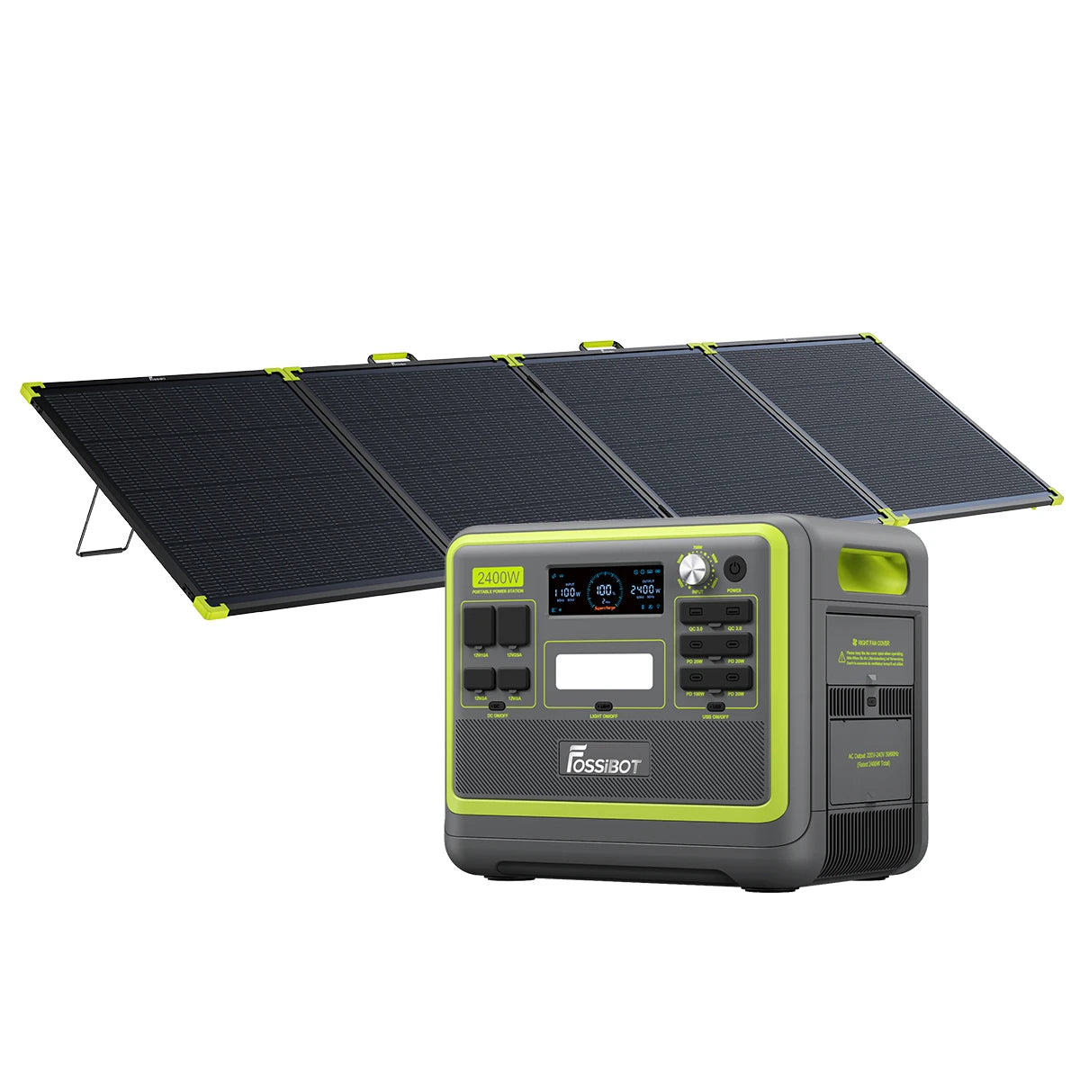 FOSSiBOT F2400+1×SP400 Pro Bifaziales tragbares Solarpanel (400W)