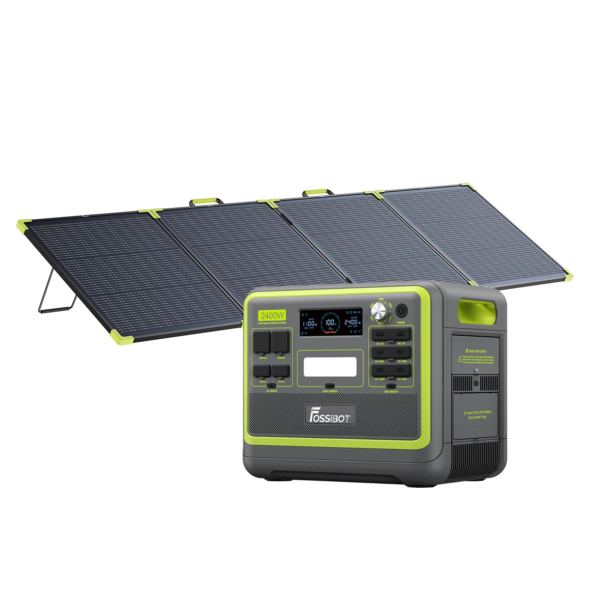 FOSSiBOT F2400+1×SP200 Pro Bifaziales tragbares Solarpanel (200W)